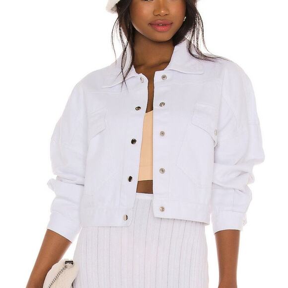 SNDYS Lounge Laurent Denim Jacket White size 6/small - Picture 1 of 6